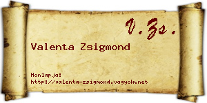 Valenta Zsigmond névjegykártya